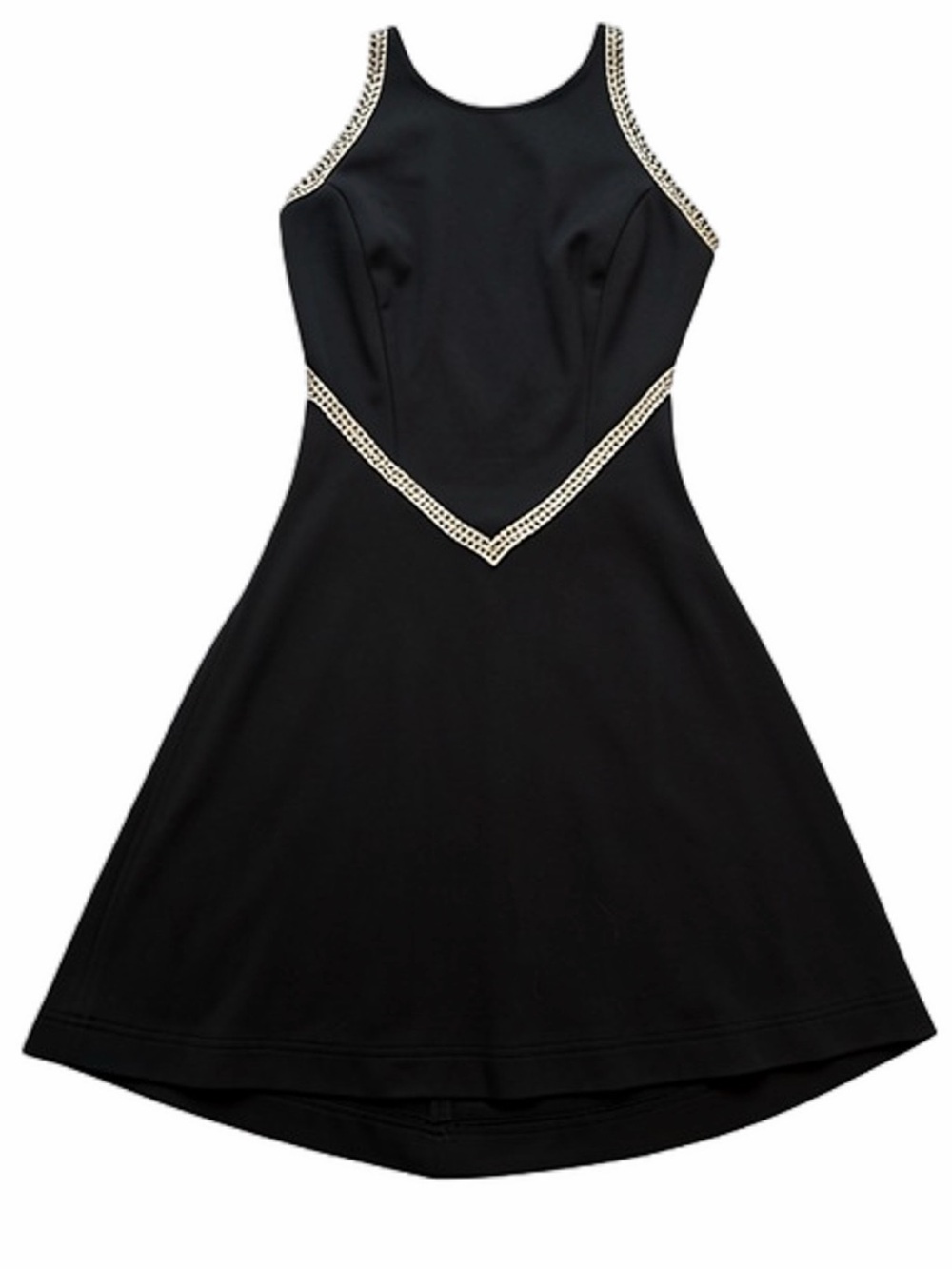 LILLIE RUBIN Black Halter Dress with Rhinestone Trim Size 4